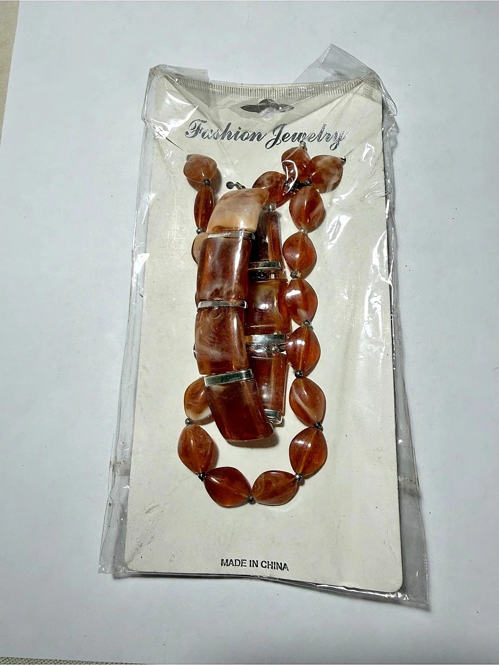 Brown Beaded Jewelry Set NWT
